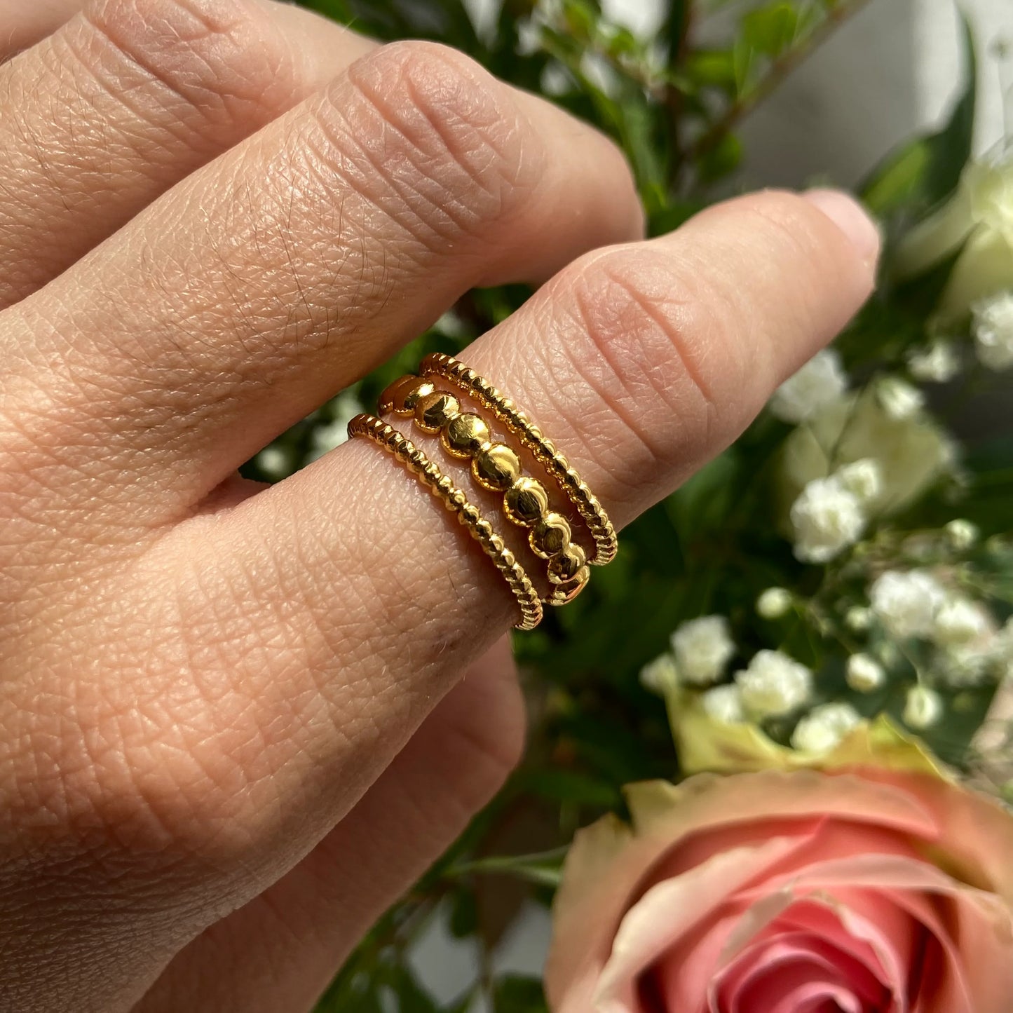 Rubis Écarlate | Bague « Amy » (dorée)